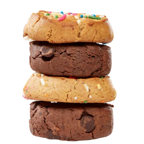 Rule Breaker Vegan & Gluten Free Cookies | Birthday Cake & Chocolate Brownie | Plant-Based, Top 11 Allergen-Free | Soft-Baked, Great Snacks for Kids & Adults, Individually Wrapped (Pack of 4)