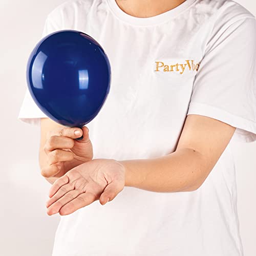 Image of PartyWoo Navy Blue Balloons 50pcs 5 Inch Small Mini Matte Dark Blue Latex Balloons for Graduation New Year Wedding Sports Theme Baby Shower Men Birthday Bachelorette Party Decorations Blue-Y72