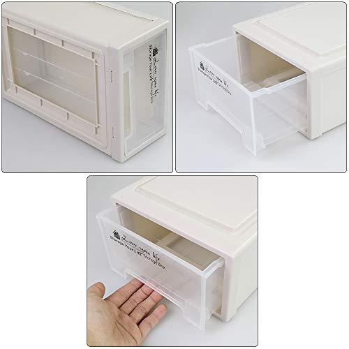 Rinboat 6 Quart Stacking Storage Drawer Unit Front Box, 3 Packs #TOP5