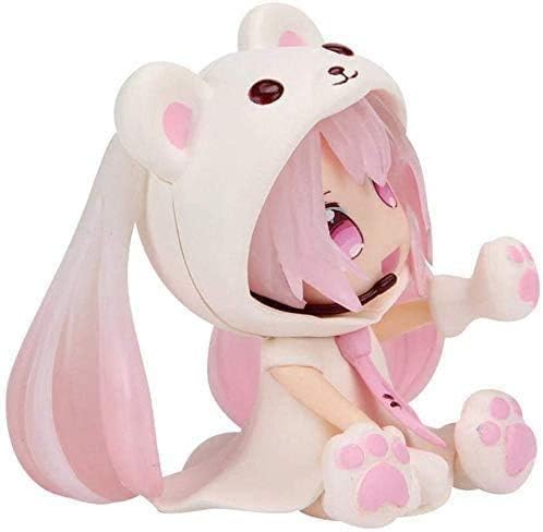 XMHL Hatsune Miku 7cm Mini Anime Figure Pink Bear Hatsune Miku statue decoration ornament collection animated character model toy