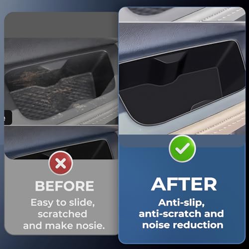 Image of Rear Door Cup Holder Inserts for Toyota Grand Highlander 2026 2025 2024, Interior Accessories 2nd Row Silicone Cup Holders Covers Protector for 2024-2026 Grand Highlander, Black