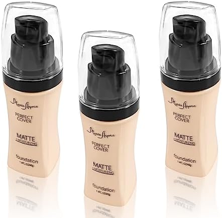 3 Pack MARIA AYORA Liquid Foundation Makeup,Matte Face Makeup Foundation,Moisturizing,Lightweight,1.4fl oz 1 Bottle (02 Natural)