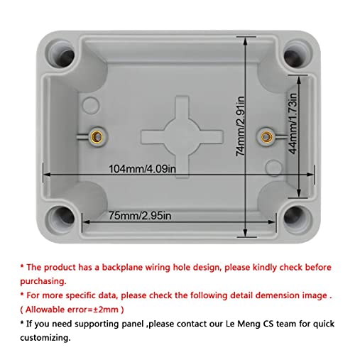 Lemotech Junction Box Ip67 Waterproof Dustproof Abs Plastic Project Box For Electrical Outdoor Enclosure Gray 4.3 X 3.1 X 3.3 Inch (110 X 80 X 85 Mm) #TOP1