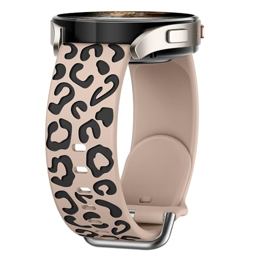 Knossen Leopard Engraved Band for Samsung Galaxy Watch 6/Galaxy Watch 5/Galaxy Watch 4 40mm 44mm, Galaxy Watch 6 Classic/Watch 4 Classic/Watch 5 Pro, Soft Silicone Replacement Wristband, 1-PACK