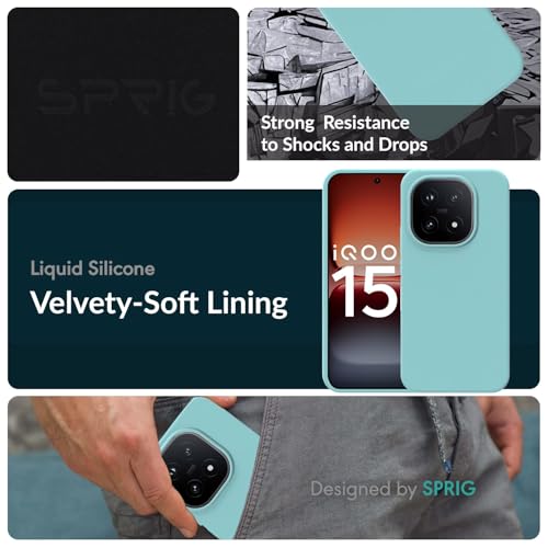 Image of SPRIG Compatible with IQOO 15 5G SilkTone Silicone Back Cover Drop Tested Shock Proof Mobile Case for Men, Women, Boys and Girls with Camera Protection (Light Green)