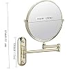 Wall Mounted Makeup Mirror, Premium 8'' Two-Sided Bathroom Vanity Mirror with Magnification, Extendable Arm, 360 Degree Swivel, Round, for Bathroom