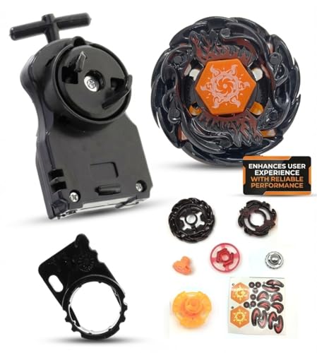 Image of Funstars Black Sol Blaze Eclipse Metal Fury Spinning Top with String Launcher(V145AS)