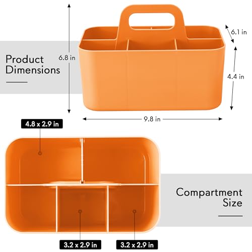 Image of Tiawudi Multipurpose Caddy Organizer, Plastic Caddy with Handle, Stackable Desk Organizer for Stationery, Marker and Pencil, Office Supplies Organizer, Dorm Caddy