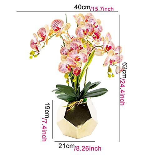 Fausses fleurs orchidées en pot pour oublier l'arrosage du salon