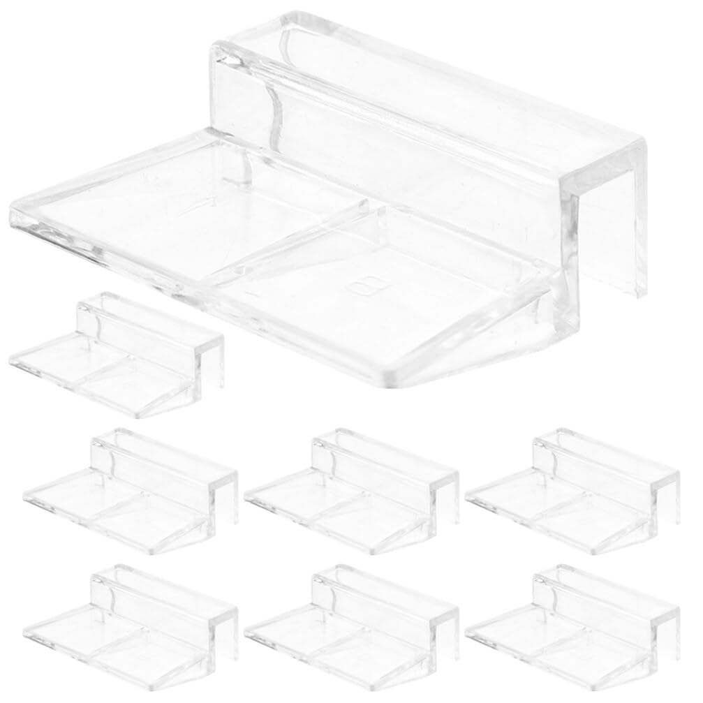 Ipetboom 8pcs Rimless Aquarium Lid Clips Thickness Acrylic Support Brackets for Fish Tanks Easy Install Fish Tank Cover Holders for Open Aquariums