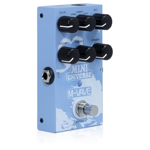 M-VAVE Mini Universe Pro Guitar Reverb Pedal - 9 Digital Effects (Room/Hall/Plate/Spring/Shimmer/Cloud/Bloom/Swell/Lo-Fi), True Bypass, Dual Power, Compact Metal Housing for Electric Guitar & Bass
