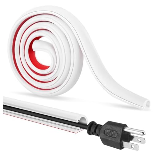 Self-Adhesive Cable Hider,Flexible Wire Cover Cable Raceway for Wires, Wall Mount TV, Home Audio, Network,Power and Phone Line Managemen (White, 236inch)