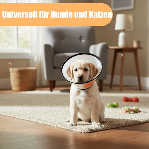 2 Stück Katzen Halskrause, Halskrause Katze, Schutzkragen für Katzen und kleine Hunde, Postoperative Wundschutz, Verhindert Lecken und Kratzen, Leichtes und bequemes Design