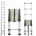 Folding Aluminum Telescoping Ladder 16.4FT Portable Extension Ladder One Button Retraction Ladder Extendable Ladders Multi-Purpose Collapsible Ladders RV Ladder for Home Or Outdoor, 330lb Capacity
