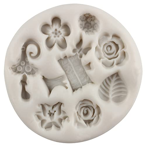 Miniatura 3 de Mypracs Juego De 5 Moldes De Silicona Para Decoración De Pasteles, Chocolate, Caramelos, Magdalenas, Decoración De Cupcakes, Decoración De Arcilla Polimérica