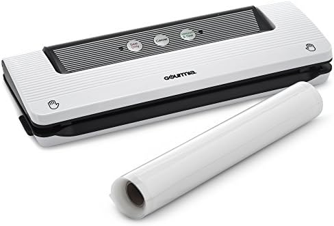 Gourmia GVS415 GVS415-Multi Function Sealer-Preserve & Store Food or Vacuum for Sous Vide, Moist & Dry Compatible, White