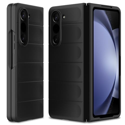 BonYonka Hülle Kompatibel mit Samsung Galaxy Z Fold 5 Hard PC Stoßfest Schutzhülle Kratzfest Rugged Cover Rundumschutz Schutzhülle mit Kameraschutz Schwarz