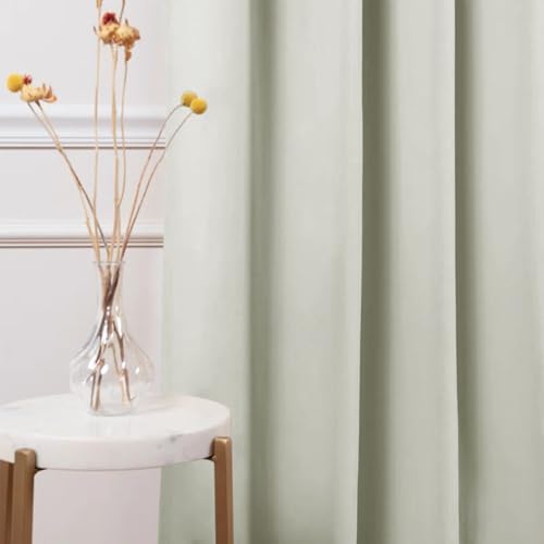 Image of HOMEMONDE Window Curtains 6 Feet Set of 2 - Thermal Insulation Blackout Curtain, Black Backing & Rod Pocket Style Drapes - (72 Inch, Off White)