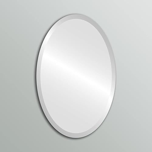 OVALCREST - Espejo biselado sin marco ovalado claro de 20" x 24"