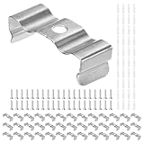 TIXIPEM Waterproof LED Strip Light Clips [40pcs] - Mounting Clips with Screws for LED Neon Flexible Strip Lighting, Neon Signs DIY - [Silver - 0.46 IN]