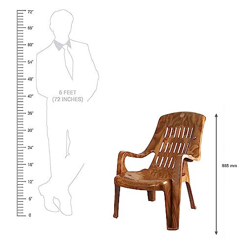 Image of Cello Comfort Plastic Relaxed Armchair, Set of 6 (Sandalwood Brown)