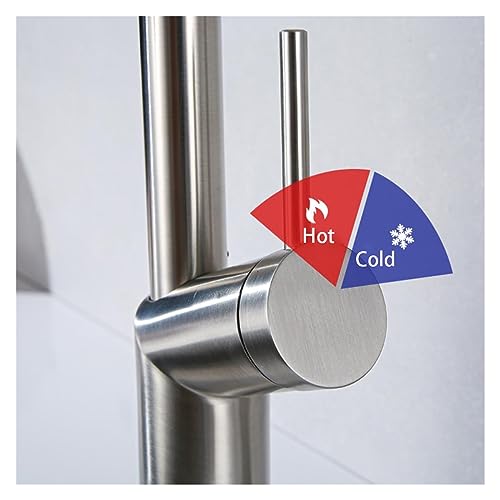 Grifo mezclador de cocina en acero inoxidable 304 con rotación de 360 grados 7