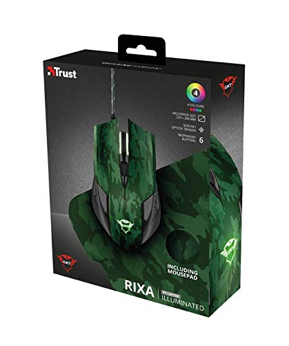 GXT 781 Rixa Mouse gaming e tappetino per mouse, Camo Verde - Mousepad - Immagine 8
