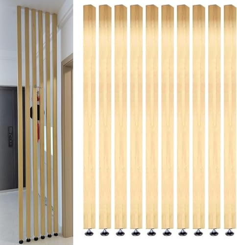Wooden Divider, Modern Floor to Ceiling Partition Columns for Living Room, Office, Basement, Small Spaces