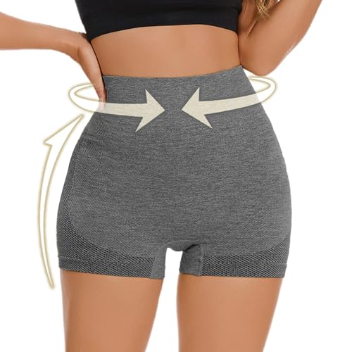 Pantalones cortos de gimnasio para mujer, levantamiento de glúteos, control de abdomen, pantalones cortos de yoga de cintura alta, elásticos, pantalones deportivos sin costuras, opacos, ajustados,