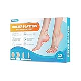 Blister Bandages for Feet, Hydrocolloid Bandages for Blister Prevention & Recovery, Waterproof Gel Blister Pads for Foot,Toe,Heel - Travel Essentials, Variety Pack, 16.6/19.6/35.6/41.6 mm (Pack of 12)