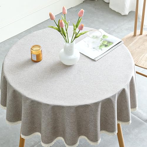 Nappe en polyester protégeant la table ronde des taches d'huile et rayures - 4