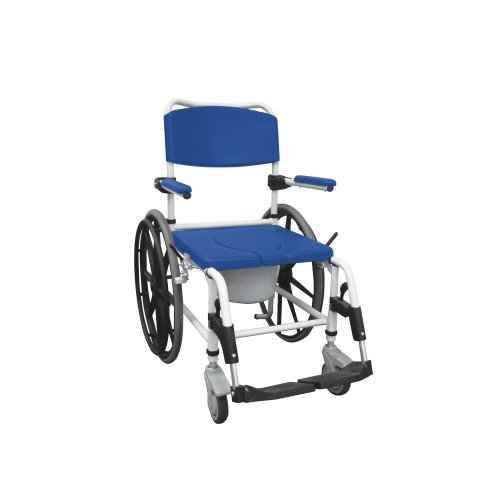 Drive Medical NRS185006 Aluminum Rehab Shower Commode Chair with Rear-Locking Casters, Blue by Drive Medical - Used condition - US$650.28