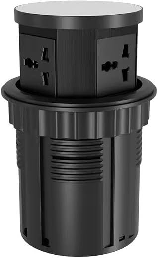 Audiovan Vertical Pop Up socket Pneumatic Electrical Countertop, 3* Power+ USB type A+C charge+ 18 watt Fast Wireless phon