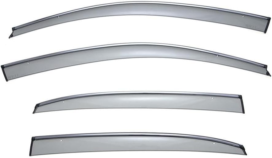 WellVisors Window Visors Wind Deflectors Compatible with Volkswagen VW 2012-2019 Passat Sedan with Chrome Trim Rain Guards 3-847VW013