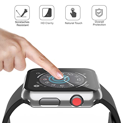 image for Misxi 2 Pack Hard PC Case with Tempered Glass Screen Protector Compati