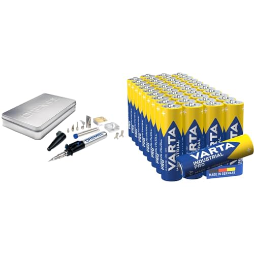 Dremel 2000 VersaTip Lötkolben - Brennkolben und Löt-Set & VARTA Batterien AA, Industrial Pro, Alkaline Batterie, 1,5V