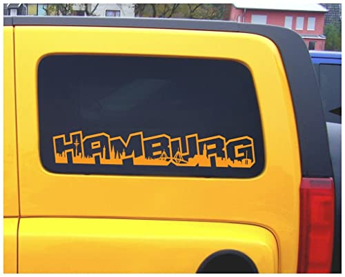 Samunshi® Aufkleber Hamburg Graffiti Schriftzug Skyline 15 x 2,5cm schwarz