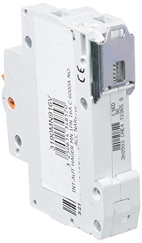 Hager MN916V, system Mn916V, magnetyczny przełącznik termiczny, seria Mn, 1P+N, 16A, C, 6Ka
