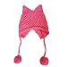 BIBITIME Women's Hat Cat Ear Crochet Braided Knit Caps Warm Snowboarding Winter (One size, Watermelon red)