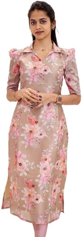 Sun Fashion And LifestyleWomen's Chanderi Stitched Printed Kurti