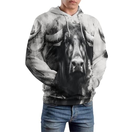 Sweat à capuche bison pour homme et femme pull décontracté - 5