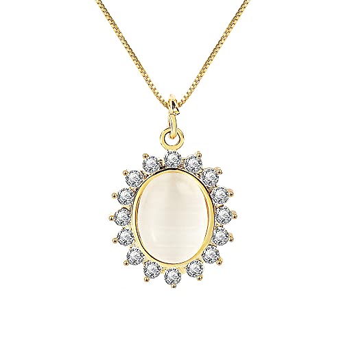 Collier plaqué 14K pour femme avec pendentif soleil en zircon et perle délicate