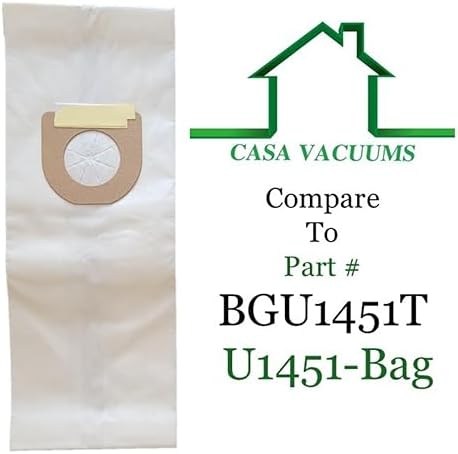 9 Style 7 Bags + 2 Belts Compatible with BiSSEll BigGreen Commercial PowerForce Bagged Lightweight, Upright, Industrial, Vacuum Cleaner, BGU1451T image 4