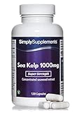 Kelpalgen (Seetang) 1000mg - 120 Kapseln - Geeignet für Veganer - Versorgung für bis zu 2 Monate - SimplySupplements
