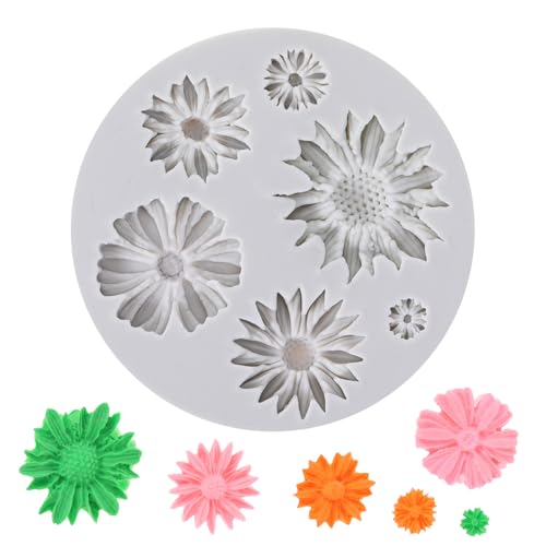Moules en silicone 3D en forme de fleur pour fondant bonbons gelées moules en silicone pour fondant fleurs marguerites petit mould, fleurs d'été marguerite moules en silicone, bricolage, artisanat Moules en silicone 3D en forme de fleur pour fondant bonbons gelées moules en silicone pour fondant fleurs marguerites petit mould, fleurs d'été marguerite moules en silicone, bricolage, artisanat