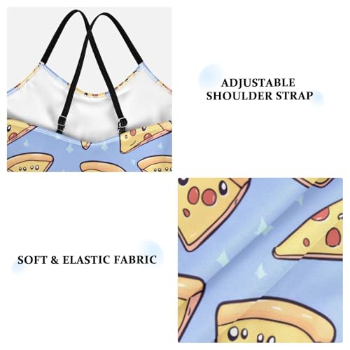 Blue Star Pizzas Girls One Piece Swimsuits Summer Quick Dry Beach Bathing Suit4