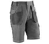 JUBA Multi-Pocket Shorts 68 Prozent Baumwolle, 30 Prozent Polyester und 2 Prozent Elastan 260 g/m²; grau mit schwarzen Details – Größe: 3XL