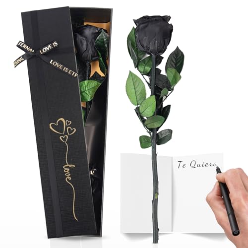 Trends by Twins® Rosa Eterna – Rosa Preservada Natural – Flores secas decoración - Flor Eterna Hecha a Mano – Regalos Originales para Mujer, Regalo Cumpleaños - Amiga o Madre