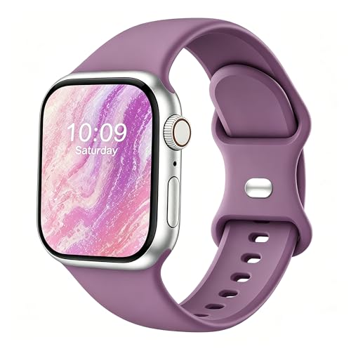 Image of Bands Compatible with Apple Watch 38mm 40mm 41mm 42mm 44mm 45mm 49mm, Soft Silicone Replacement Sport Accessory Strap Wristband for iWatch Series Ultra 9 8 7 6 5 4 3 2 1 SE Women Men Smoke