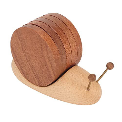 Dessous de verre en bois escargot magnétique empilable avec support pour table